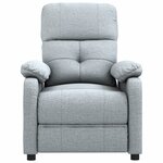 vidaXL Fauteuil de massage Gris clair Tissu