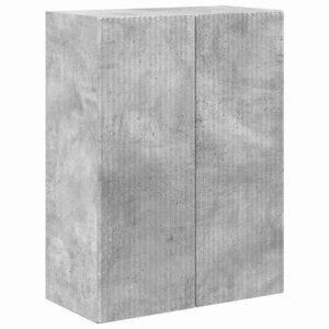 vidaXL Meuble TV mural Gris béton 59 5 x 31 x 80 cm Bois d'ingénierie