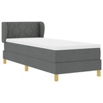 vidaXL Lit à ressorts avec matelas Gris foncé 80 x 200 cm tissu