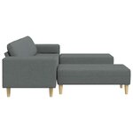 vidaXL Canapé de salon 3 Pièces Gris foncé Polyester