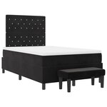 vidaXL Lit à ressorts avec matelas Noir 120 x 200 cm Velours