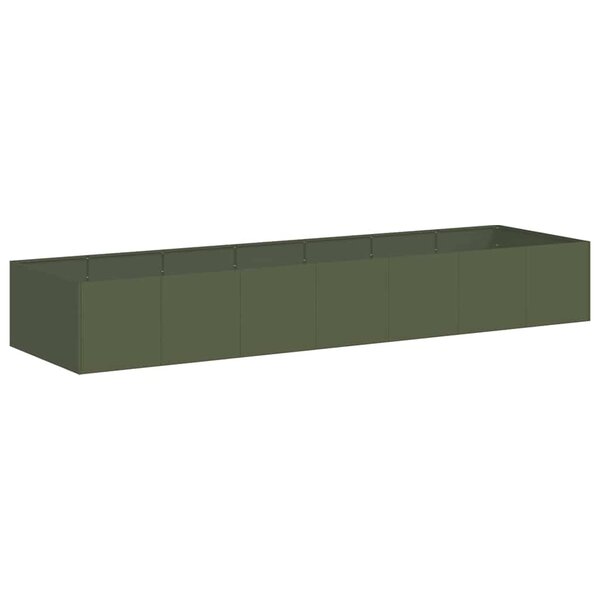 vidaXL Jardinière vert olive 280x80x40 cm acier