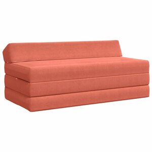 vidaXL Canapé-lit pliable Rouge orange 120 x 60 x 49 cm Tissu