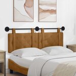 vidaXL Tête de lit suspendue Avec lumière LED Marron Velours