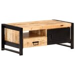 vidaXL Table basse 100x50x40 cm Bois de manguier brut