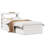 vidaXL Cadre de lit avec tête de lit blanc 90x200cm bois de pin massif