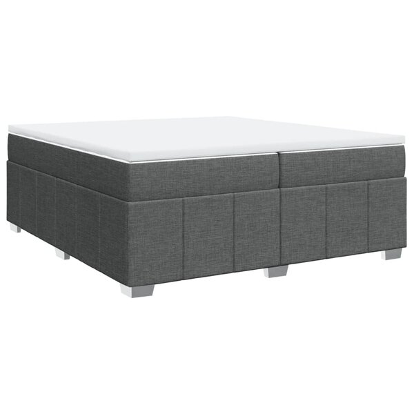 vidaXL Sommier à lattes de lit avec matelas Gris foncé 200x200cm Tissu