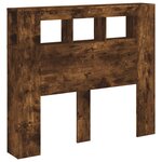 vidaXL Tête de lit à LED chêne fumé 120x18 5x103 5cm bois d'ingénierie