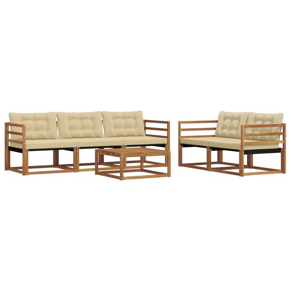 vidaXL Ensemble de canapés d'extérieur 6 Pièces Naturel et Beige