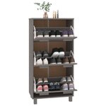 vidaXL Armoire à chaussures HAMAR Gris clair 59 5x35x117 cm Pin massif