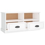 vidaXL Meuble TV blanc brillant 93x35 5x45 cm bois d'ingénierie
