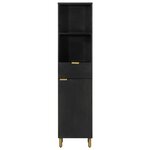 vidaXL Armoire de salle de bain noir 38x33x160 cm bois massif manguier