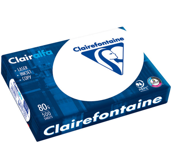 Ramette de 500 feuilles de papier A4 80g EFC blanc CLAIREFONTAINE
