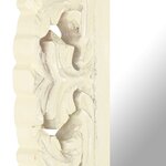 vidaXL Miroir sculpté à la main Blanc 50x50 cm Bois de manguier massif