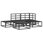 vidaXL Ensemble de canapé de jardin avec coussin 5 Pièces Noir Aluminium