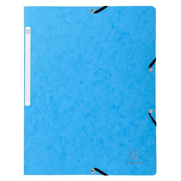 Chemise À Élastique Sans Rabat Carte Lustrée 400gm2 - A4 - Turquoise - X 25 - Exacompta