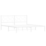 vidaXL Cadre de lit métal sans matelas et tête de lit blanc 183x213 cm