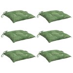 vidaXL Coussins de chaise lot de 6 à motif de feuilles 50x50x7 cm