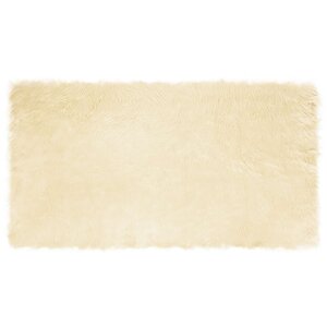 vidaXL Tapis en fausse Tafalla Crème 60 x 110 cm Polyester