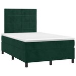 vidaXL Sommier à lattes de lit avec matelas LED vert foncé 120x190 cm