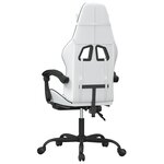 vidaXL Chaise de jeu avec repose-pied Blanc et noir Similicuir