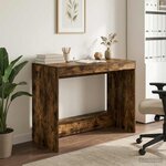 vidaXL Bureau de lit Chêne fumé Bois d'ingénierie 100 x 45 x 75 cm