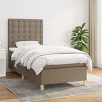 vidaXL Sommier à lattes de lit avec matelas Taupe 90x200 cm Tissu
