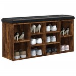 vidaXL Banc à chaussures chêne fumé 102x32x50 cm bois d'ingénierie