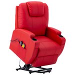 vidaXL Fauteuil de massage Rouge Similicuir