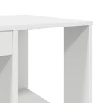 vidaXL Bureau avec Rangement avec étagère Blanc 130 x 50 5 x 75 cm