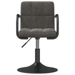 vidaXL Chaises pivotantes à manger lot de 2 gris foncé velours