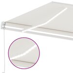 vidaXL Auvent manuel rétractable avec LED 300x250 cm Crème