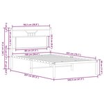 vidaXL Cadre de lit sans matelas chêne fumé 100x200 cm bois ingénierie