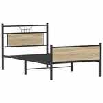 vidaXL Cadre de lit sans matelas chêne sonoma 107x203 cm