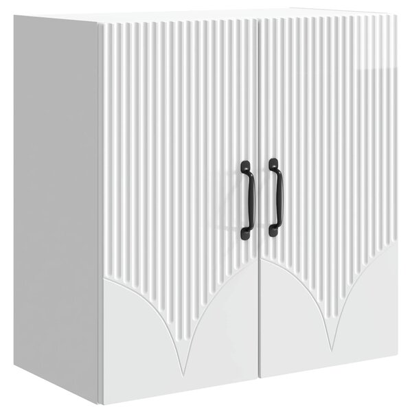 vidaXL Armoire Murale 59 x 31 x 60 cm Bois d'ingénierie Blanc brillant