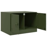 vidaXL Table basse vert olive 67x50x44 cm acier