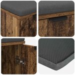 vidaXL Banc d'entrée avec coussin Bois ancien 60 x 38 x 46 cm