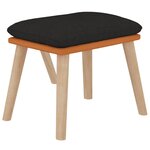 vidaXL Chaise de relaxation avec repose-pied Noir Similicuir et tissu