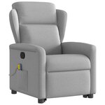 vidaXL Fauteuil de massage inclinable gris nuage tissu