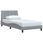 vidaXL Cadre de lit sans matelas Hanko gris clair 100x200 cm tissu
