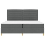 vidaXL Lit à ressort LED avec matelas Gris foncé 200 x 200 cm tissu