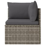 vidaXL Canapé d'angle de jardin et coussin Gris 57x57x56 cm Poly rotin