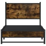vidaXL Cadre de lit en métal sans matelas chêne fumé 90x190 cm