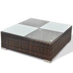vidaXL Salon de jardin 6 Pièces avec coussins Résine tressée Marron