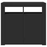 vidaXL Buffet avec lumières LED noir 80x35x75 cm