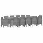 vidaXL Ensemble de salle à manger pour jardin 13 Pièces Gris clair