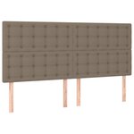 vidaXL Tête de lit à LED Taupe 200x5x118/128 cm Tissu