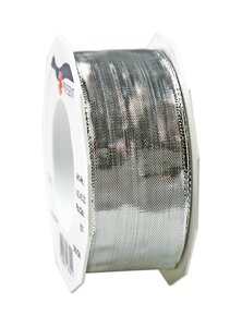 Ruban lurex laitonné devon 20-m-rouleau 40 mm  argent