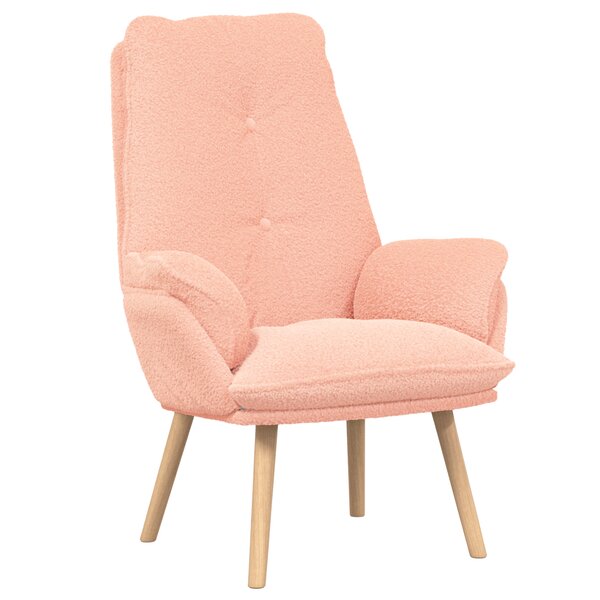 vidaXL Fauteuil relaxant en tissu rose pelucheux