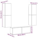 vidaXL Meubles TV muraux 3 Pièces vieux bois bois d'ingénierie